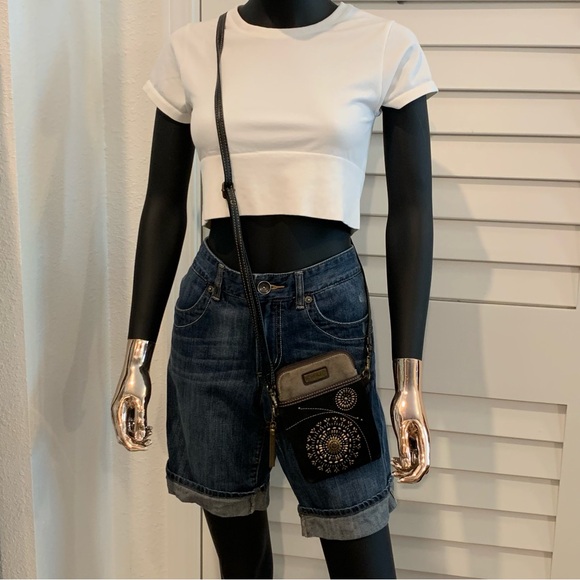 Chala Black and Brown Floral Crossbody Bag - Picture 2 of 14